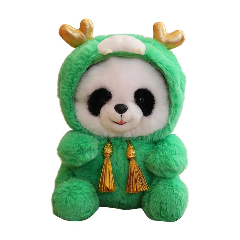 

Cute Doll Cute Panda Stuffed Animal Panda Toy Soft Comfortable Chinese Panda Doll Early Education Toddlers Toy зелений