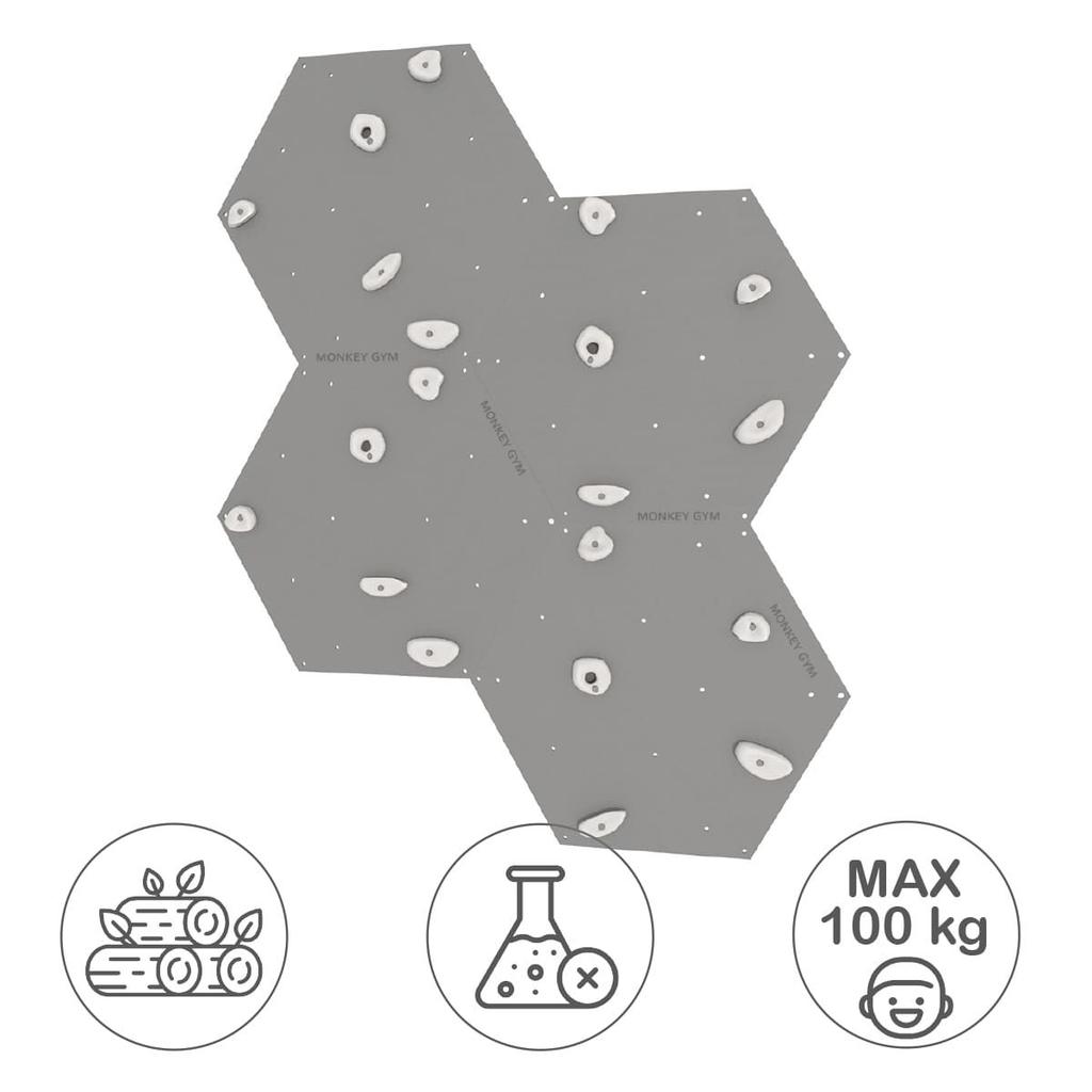 Climbing Wall Cube 4 Grey - White Grips