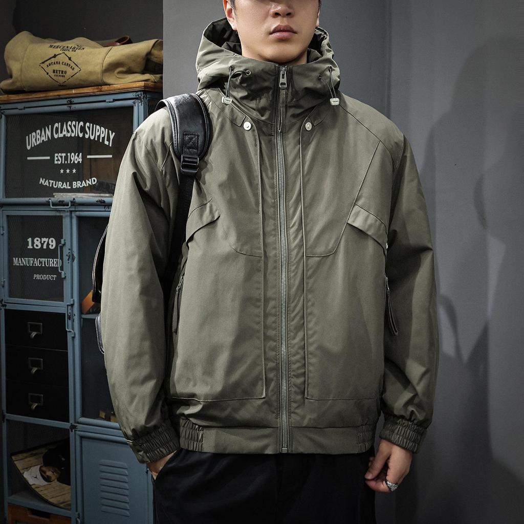 2025 Men's Trendy Hooded Cotton-Padded Winter Workwear Jacket - Thick, Warm, Cold Protection
