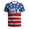 3D Digital Printed Flag Pattern Men's Casual and Comfortable Round Neck Short Sleeved T-shirt