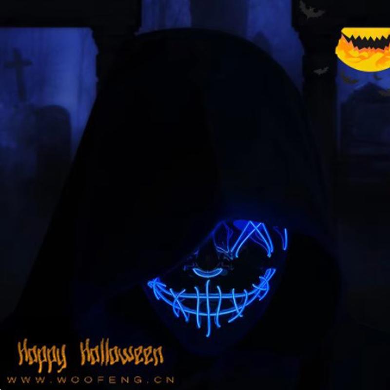 Halloween Neon Purge Mask Masquerade Mask Glow in the Dark Scary Mask Horror Ghost Face Mask Party Decoration