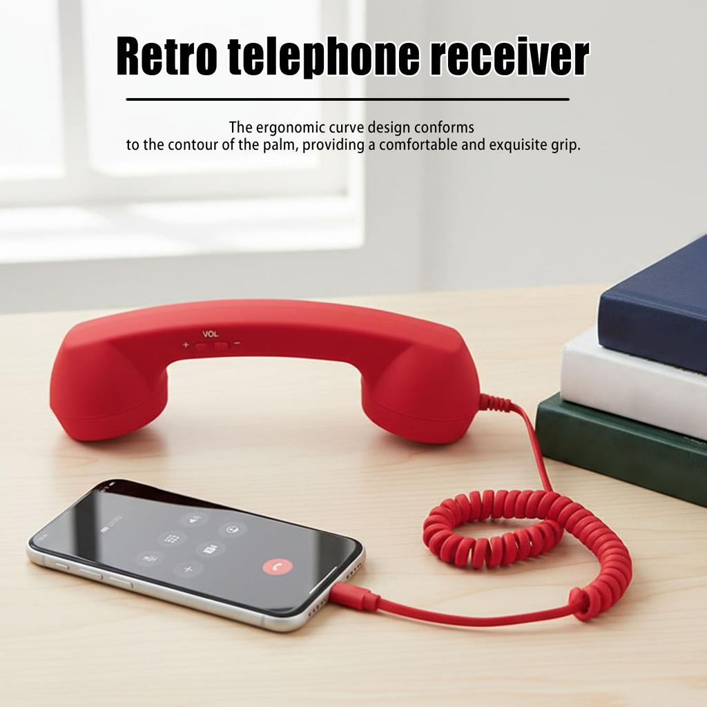 Retro Phone Handset Cellphone Landline Converter for iPhone&Android, Type-C/Wireless Bluetooth Old Fashioned Telephone Receiver