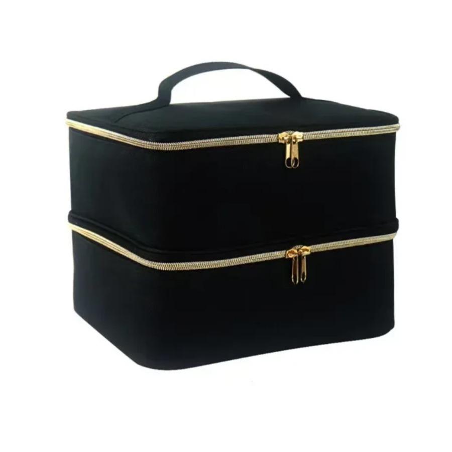 Nail Polish Storage Bag Essential Oil Bag Portable Cosmetic Nail Care Kit Nail Care Tool Storage Box Double Layer 30 Compartment