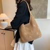 Niche hollow bucket bag women's summer new fashion woven beach bag leisure vacation shoulder bag