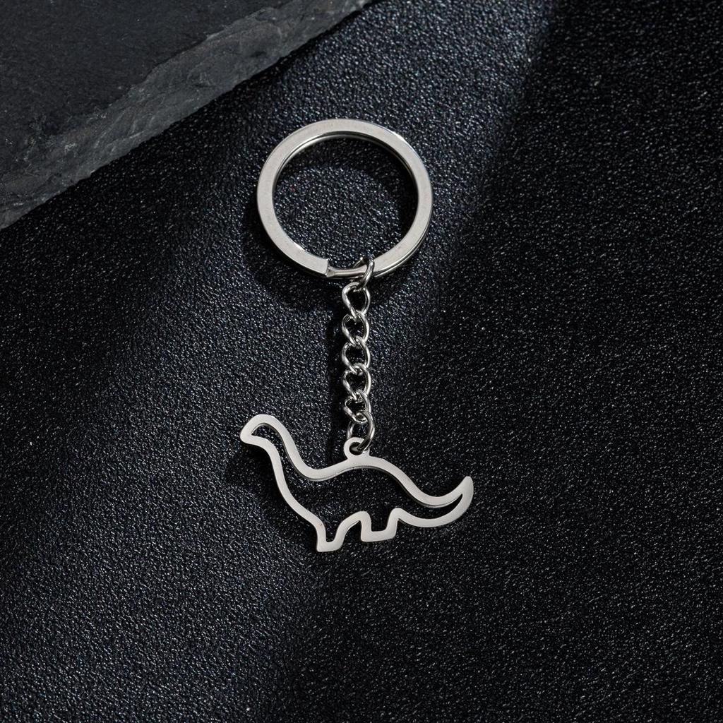 Stainless Steel Cartoon Lianglong Pendant Keychain - Colorfast Accessory