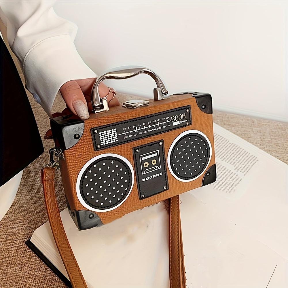 Niche Radio Design Small Shoulder Bag  Novelty Top Handle Satchel Bag For Women  Retro Outgoing Bag