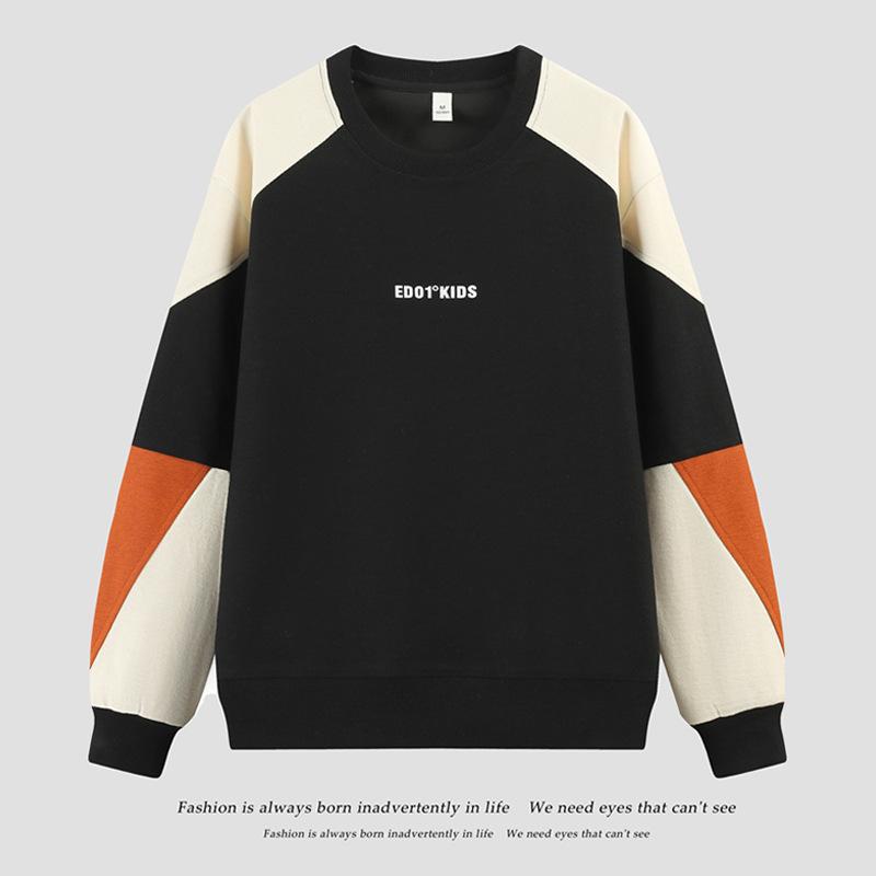 Herren Neu Frühling und Herbst Sweatshirt Trendig Locker Jugend Student Langarm T-Shirt Herren Freizeit und Vielseitig