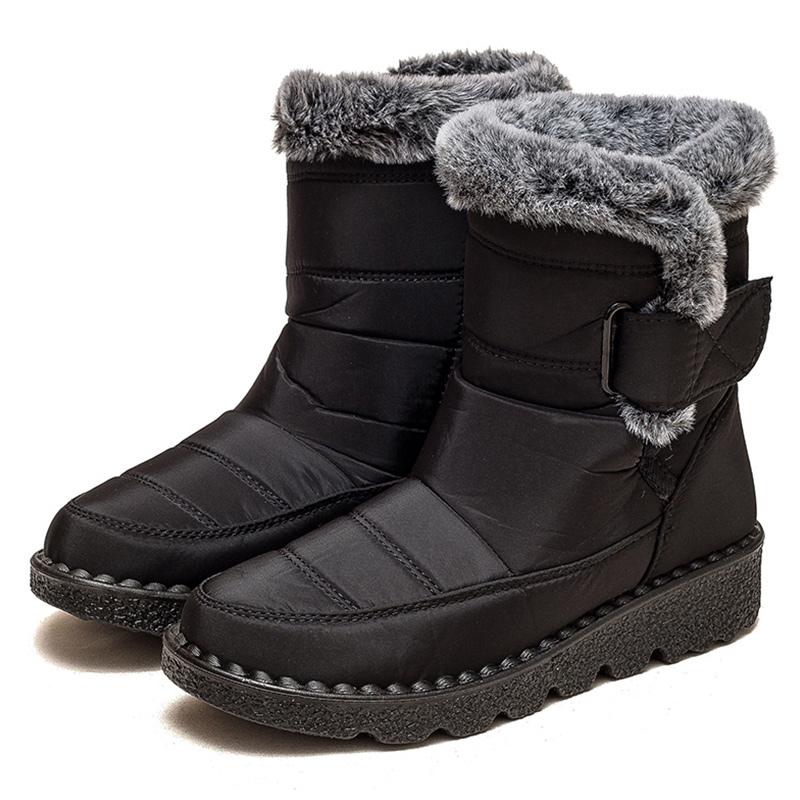 Women'S Boots Fashion Winter Boots With Super Warm Fur Botas Mujer  Winter Shoes Woman Snow Boots Elegant Woman Heeled Shoes