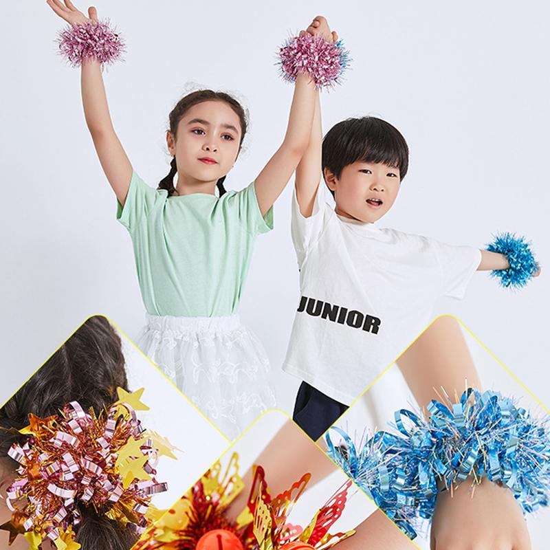 2Pcs Kids Game Pom Poms Apply To Sports Game 27 Styles Practical Cheerleading Cheering Flower Ball Sports Games Bracelet