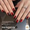 Deep Red Cat Eye Nail Gel - 2026 Cherry Wine Red for Salon Use