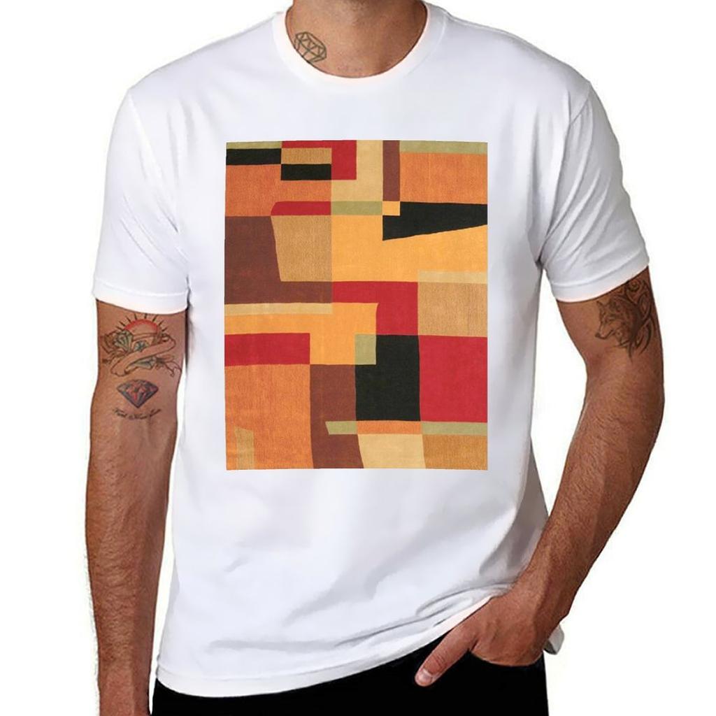 Abstract Contemporary Blocks Modern Geometric Tshirt Stylish Print Short Sleeve Tee