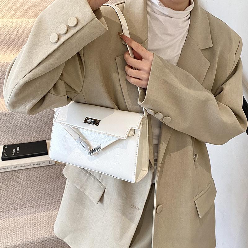 Kelly Bag Damen vielseitige Schulter-Unterarmtasche Premium-Gefühl Herbst und Winter Retro tragbare Baguette-Tasche