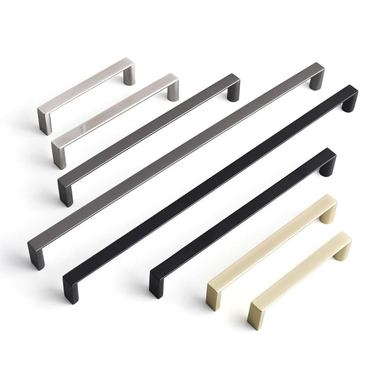 Oukali Modern Fashion Furniture Cabinet Handle Wardrobe Kitchen Matt Black Zinc Alloy Drawer 320mm Handles