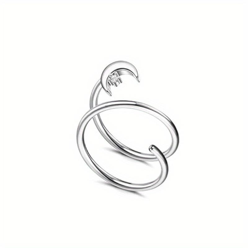 

Drperfect 20G Кольцо для пирсинга носа из нержавеющей стали, двойное, спираль, луна, звезда, бабочка, змея, витые серьги-кольца для женщин copper Color