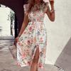 Women's Fashion Summer Spring Floral Print Sleeveless O-Neck Casual Dresses