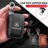 Estilo de Carro Metal Couro Chaveiro Emblema Automotivo Chaveiros Acessório Tampas Para Mercedes Benz AMG W205 W218 W177 W176 W169 A B C E S Y5