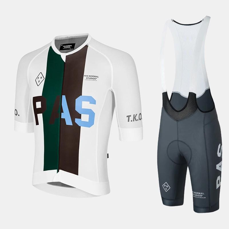 Mens Cycling Jersey Bib Shorts Set Breathable Lightweight Road Bike Sportswear Solid Color Comfort Fit
