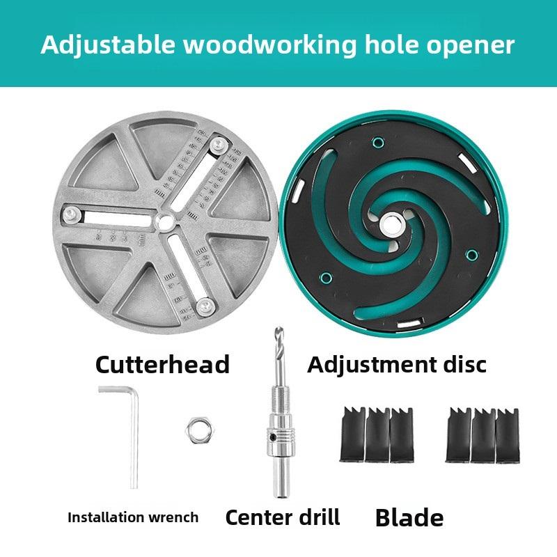 45-130mm Multifunctional Adjustable Woodworking Hole Opener Gypsum Board Plastic Aluminum Board Electric Drill Drilling Bit Tool