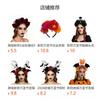 Handmade Floral Headband With Rose Blooms Black Veil Wings Ribbon Halloween Party Festival Costume Accessory Women