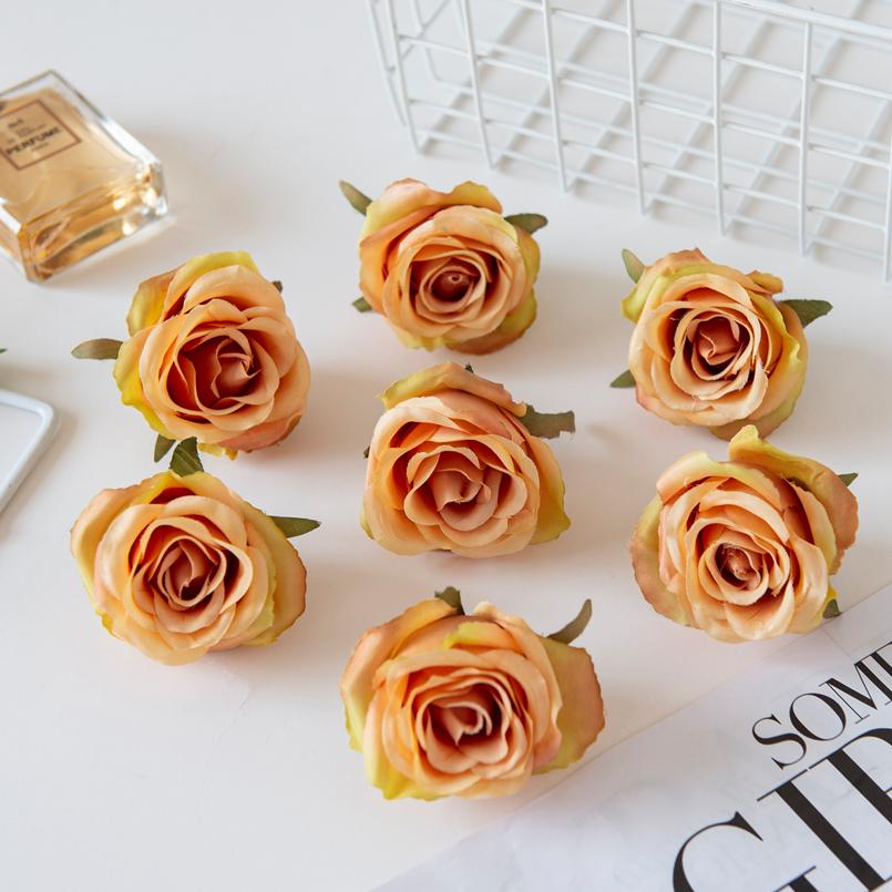5/10Pcs Artificial Flowers Wall Silk Roses Cheap Diy Gifts Box Valentine's Day Present Home Decor Christmas Wedding Decorative