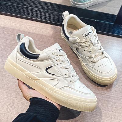 New Shoes Men's Little White Shoes Men's Couple Casual Skateboard Shoes White Sports Boys Trendy Shoes Leather Men's Shoes