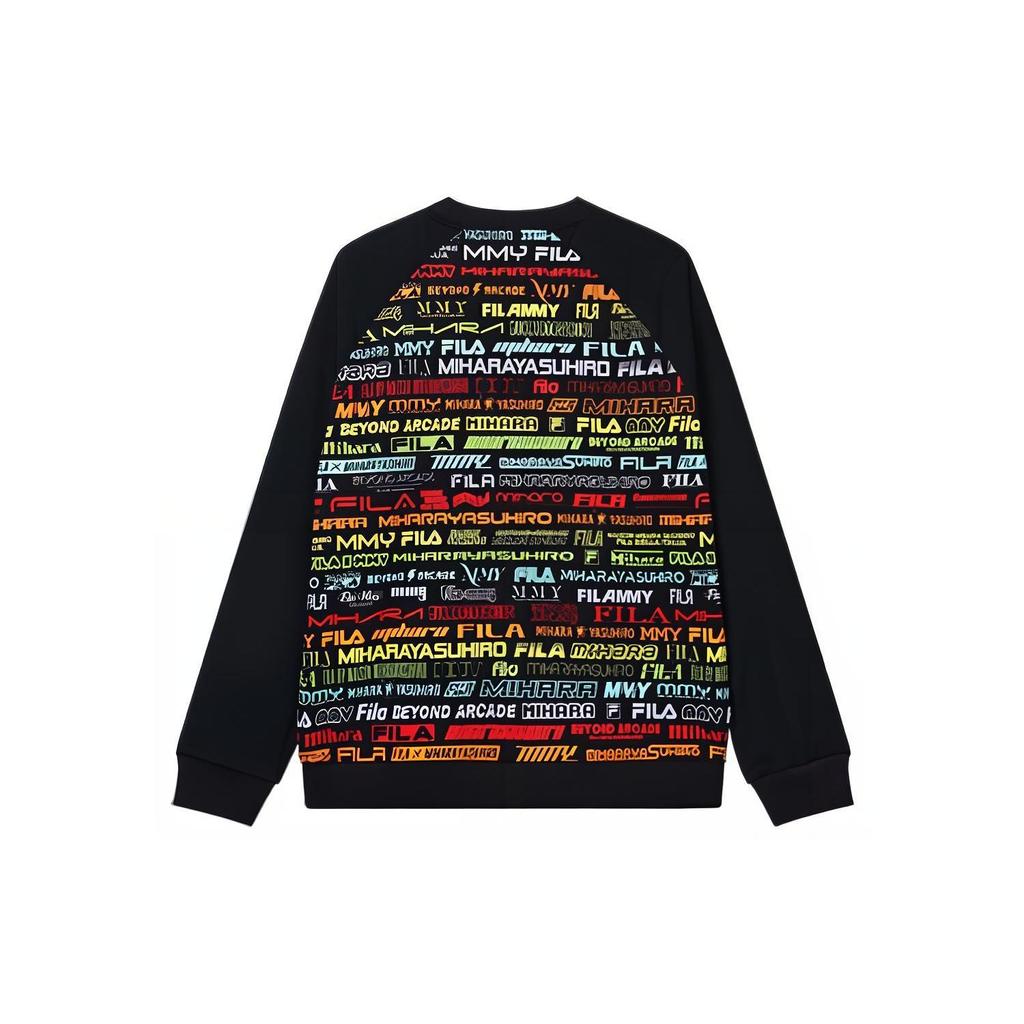 Fila Casual Geometric Print Crewneck Sweatshirt Men Sweatshirt Lychee-Red F11M233202F-RD