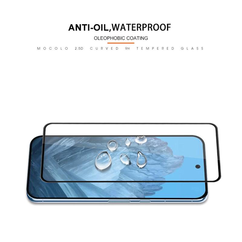 MOCOLO For Google Pixel 9 Pro XL Tempered Glass Screen Protector Anti-Shatter Silk Printing Film,Black