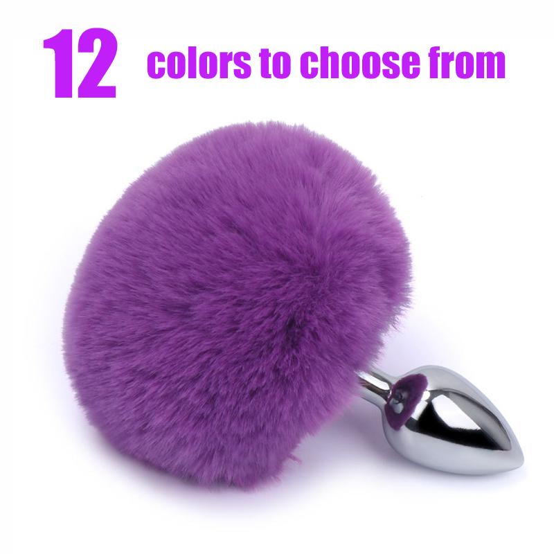 Anal Plug Rabbit Tail Role Play Stainless Steel Prostate Smooth Touch Metal Bunny Tail Sex Toys for Women Men Gay