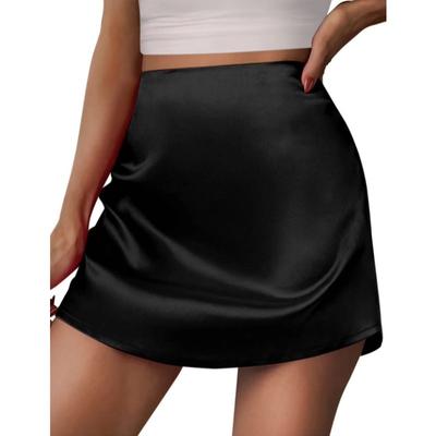 Nowa Letnia Krótka Satynowa Spódnica Damska Modna Elegancka Mini Rozkloszowana Spódnica Wysoki Stan Luźna Codzienna Prosta Jednolity Kolor Spódnice na Imprezę Street Wear Odzież