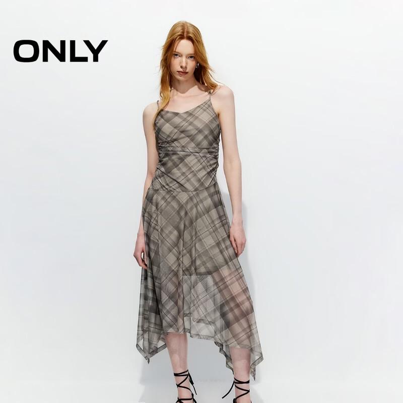 ONLY Asymmetric Adjustable Strap Pleated Waist Dress L