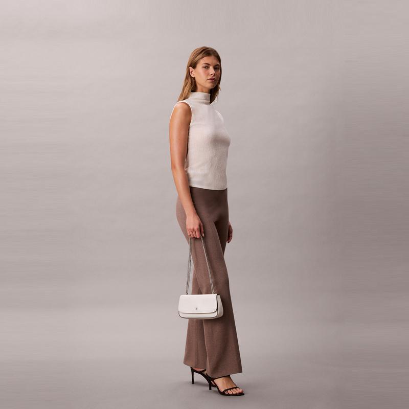 Calvin Klein Elegant Commuter Letter Logo Synthetic Material Shoulder Crossbody Bag Small Women Bags Lily-White 4F3172G-FUP
