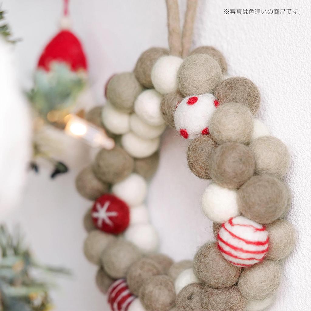 Tomo Corporation Nepal Felt Wreath Pom 15cm Poms, Multicolor, Approx. Diameter, 17725-825-306