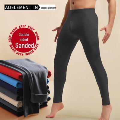 Men's Plus Velvet Cotton Wool Leggings - Warm Trousers for Autumn and Winter