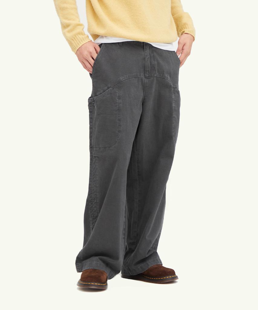 INTEMPOMOOD Bump Washed Cargo Pants_Charcoal