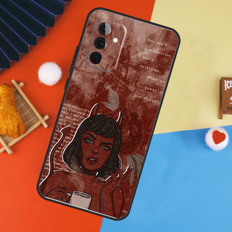 Aesthetic Devil Woman Bad Girl Case For Samsung Galaxy A53 A33 A13 A54 A34 A14 A56 A36 A16 A06 A12 A32 A52 A35 A17 A15 A55