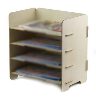 Desktop book storage bill express single magazine information frame multilayer file rack wooden storage box seat