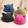 Sun protection Cat Ears Brimless Hat Water Washed Sun Hats Cute Beanie Hat