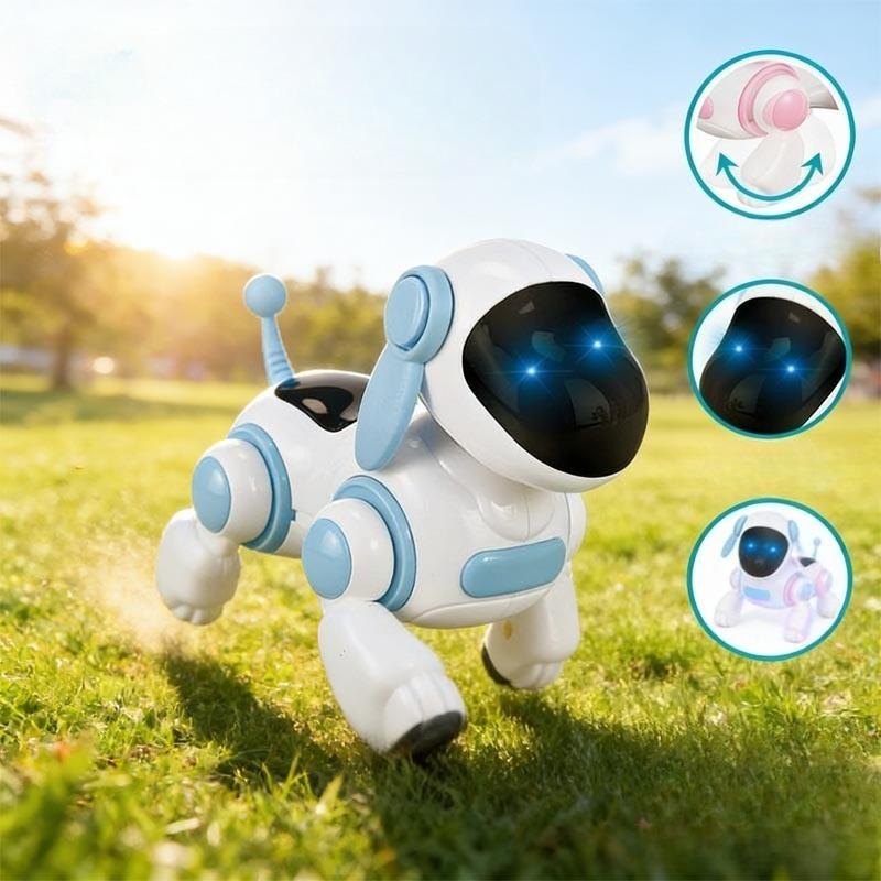 Intelligent Interactive Robot Dog Simulated Walking Light Sound Music Function Electronic Dog Accessories (Without Battery)
