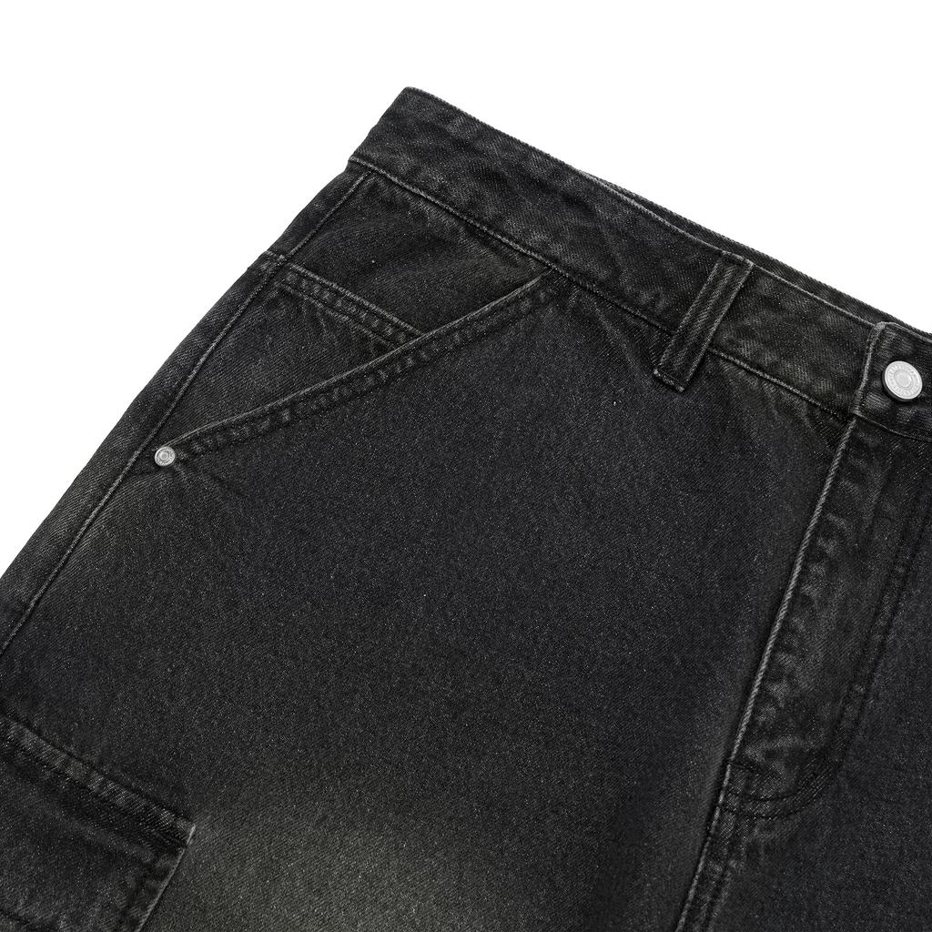 FILLUMINATE Two-Tuck Washed Denim Cargo Pants - Black