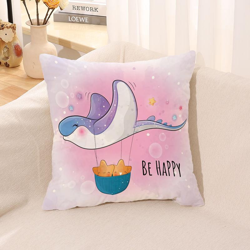 Cute Animal Pillowcase  for Sofa Car Square Cushion Suite Room Anime   Body Cover
