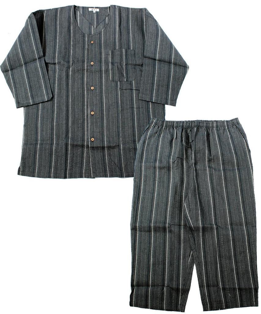 Jinbei for Large Japanese Top and Shijira A Pattern [One Colors] Men, Size, Pattern, Pajamas, Bottom, Weave, Plain, Striped, Cool, Set, 3L,