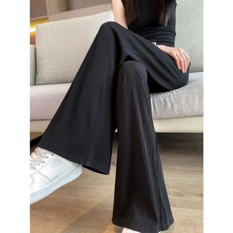 Hose mit hohem Bund und weitem Bein Damen Sommer Lässig Locker Leichte Bequeme