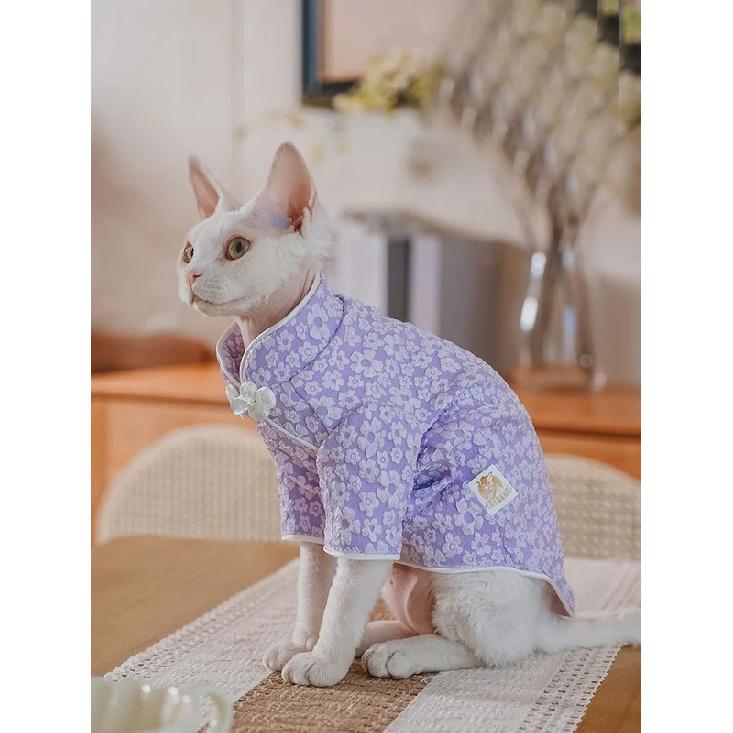Sphynx Cat Clothes Summer Elegance Cat Cheongsam Lace Skirt Hairless Cat Pet Kitten Clothes Devon Cat Clothes