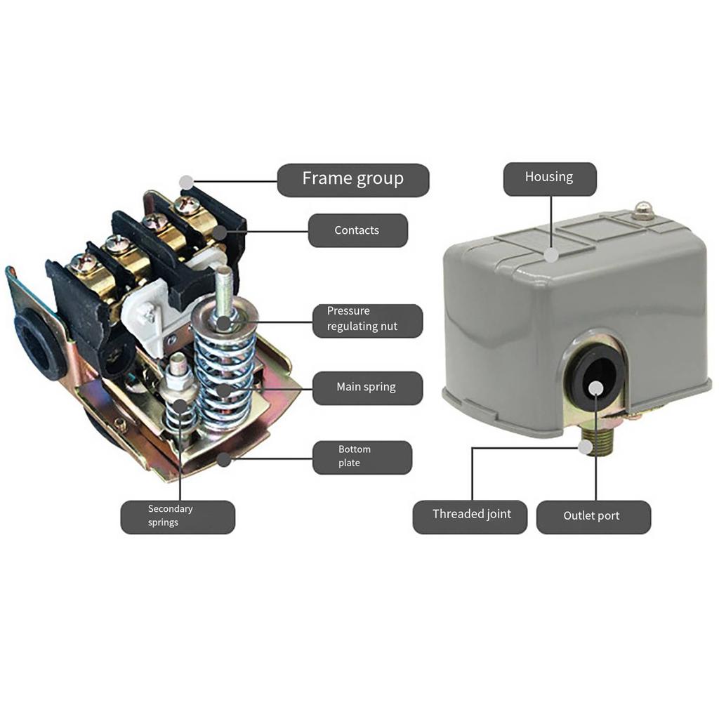 Adjustable Water Pump Pressure Controlled Switches Portable Accessory for Home and Garden Irrigations Systems Use
