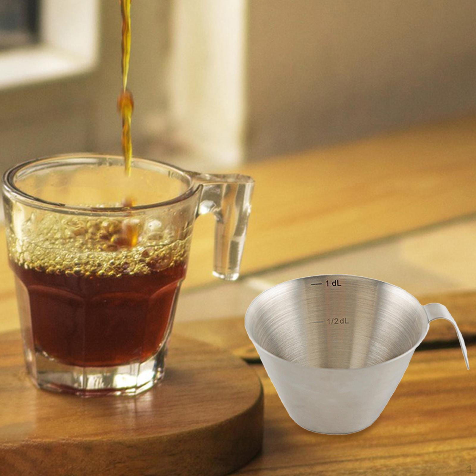 

Espresso Measuring Cup Milk Kitchen Tool Portable Stainless Steel Ergonomic Handle with Scale
