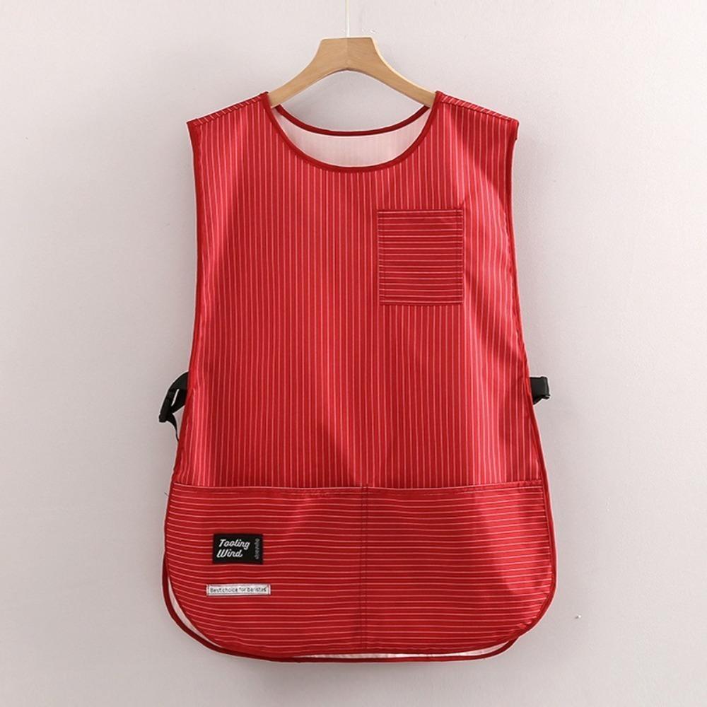Minimalist Striped Stain-Resistant Apron Multipurpose Anti Dirty Kitchen Aprons Vest Style Waterproof Coffee House Uniform