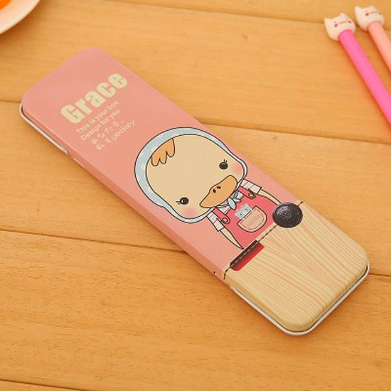 Ouqi Creative Cartoon Iron Pencil Case
