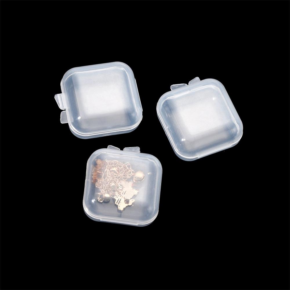 5/10Pcs Small Boxes Square Transparent Plastic Box Jewelry Storage Case Finishing Container Packaging Storage Box for Earrings