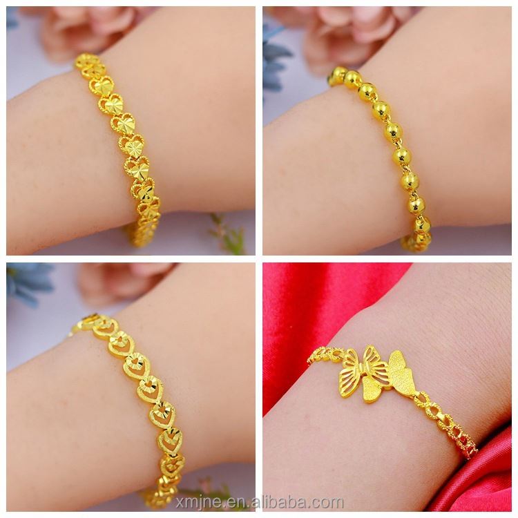 Dubai Jewelry Gold PlatedBracelet Women's Variety of Fashion Thin Sections Long-Lasting Colorless Flowers Gold Plated Plated