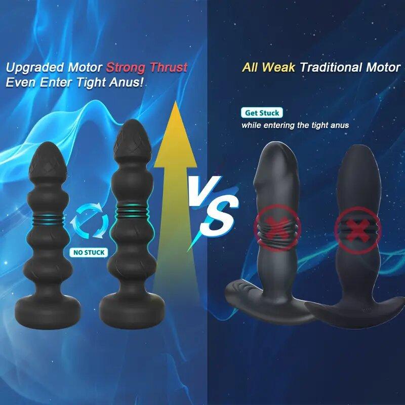 Retractable Anal Plug Backyard Massager Male Prostate Orgasm Wireless Remote Control Vibrator Sex Toys